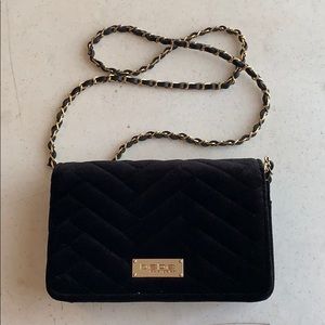 Black velour dress purse